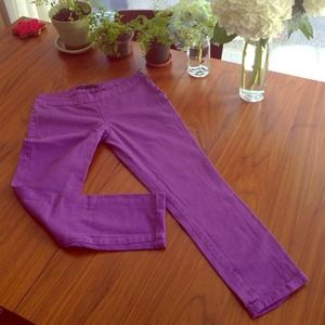 Zara Purple skinny cropped jeans with side zipper Zara Purple skinny cropped jeans with side zipper