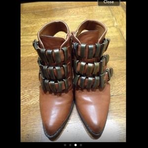 Size 6 Buckle Detailed Open Heel Bootie Size 6 Buckle Detailed Open Heel Bootie