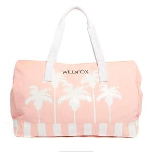 Wildfox Bel Air Palms Large Pink Canvas Tote Wildfox Bel Air Palms Large Pink Canvas Tote