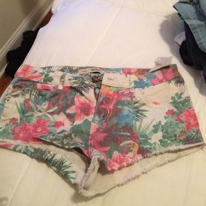 Floral Denim Short Shorts Floral Denim Short Shorts