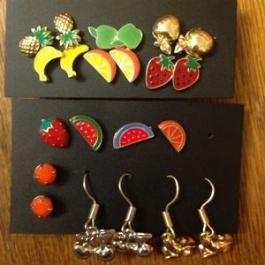 Fruit Earrings - 11 Pairs Fruit Earrings - 11 Pairs