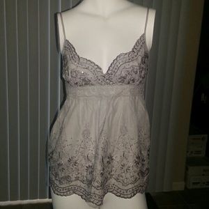NWT Light Gray Sequined Top Sz 4 NWT Light Gray Sequined Top Sz 4