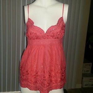 NWT Coral Pink Sequined Top Sz 4 NWT Coral Pink Sequined Top Sz 4