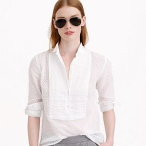 J. Crew Tops - JCrew Swiss dot tuxedo shirt J. Crew Tops - JCrew Swiss dot tuxedo shirt