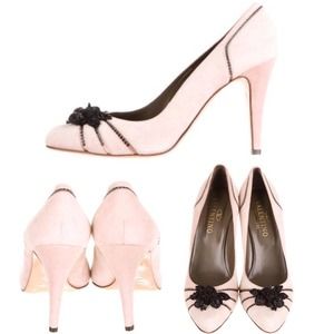 Valentino Suede Beaded Floral Pump Valentino Suede Beaded Floral Pump