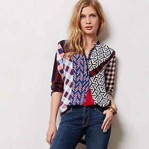 ⚡️HOST PICK ⚡️Anthropologie Patchwork Silk Blouse ⚡️HOST PICK ⚡️Anthropologie Patchwork Silk Blouse