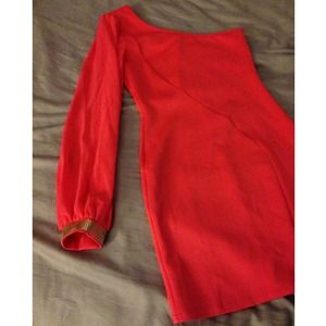 Zinga Dresses & Skirts - {zinga} Coral one shoulder body-conscious dress Zinga Dresses & Skirts - {zinga} Coral one shoulder body-conscious dress