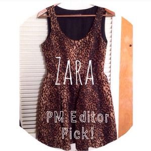 Zara Leopard Print Party Dress Zara Leopard Print Party Dress