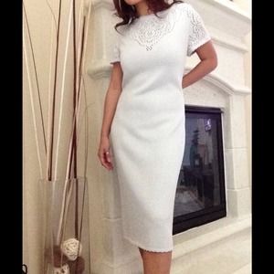 St. John Dresses & Skirts - 🎉HP🎉✨St. John Silver Shimmer Knit Evening Dress✨ St. John Dresses & Skirts - 🎉HP🎉✨St. John Silver Shimmer Knit Evening Dress✨