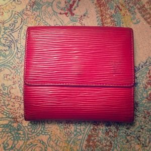 Authentic Louis Vuitton Red Epi Elise Wallet Authentic Louis Vuitton Red Epi Elise Wallet 