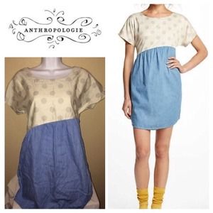 Anthropologie Dots & Chambray chemise Anthropologie Dots & Chambray chemise