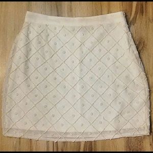 SALE! Pearl Beaded Sheer Ivory Mini Skirt SALE! Pearl Beaded Sheer Ivory Mini Skirt