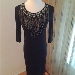 Catherine Malandrino Dress w/ Silver Chain Detail Catherine Malandrino Dress w/ Silver Chain Detail