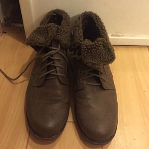 Brown lace up booties Brown lace up booties