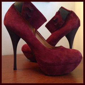New L.A.M.B. Blade Burgundy Suede Platform Pumps New L.A.M.B. Blade Burgundy Suede Platform Pumps