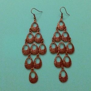 Copper chandelier earrings! Copper chandelier earrings!
