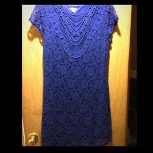 Exhilaration Dresses & Skirts - Blue Crochet Shift Dress Exhilaration Dresses & Skirts - Blue Crochet Shift Dress