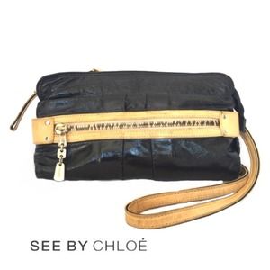 SEE BY CHLOE crossbody patterned black leather bag SEE BY CHLOE crossbody patterned black leather bag