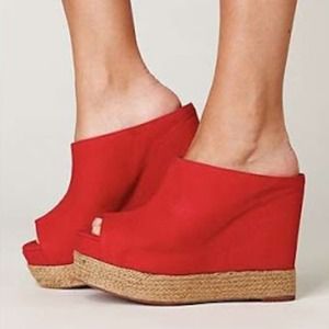 Jeffrey Campbell Shoes - Jeffrey Campbell red wedges Jeffrey Campbell Shoes - Jeffrey Campbell red wedges