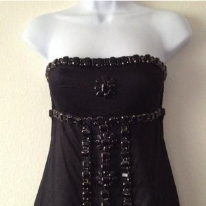bebe Dresses & Skirts - Strapless Bebe satin/Jeweled dress bebe Dresses & Skirts - Strapless Bebe satin/Jeweled dress