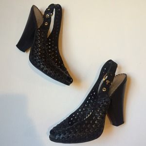 HPVince Camuto Black Leather Slingback Heels HPVince Camuto Black Leather Slingback Heels