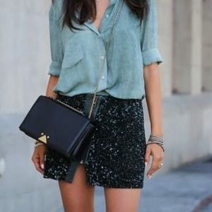ALL SAINTS Elsie split sequin embellished skirt ALL SAINTS Elsie split sequin embellished skirt