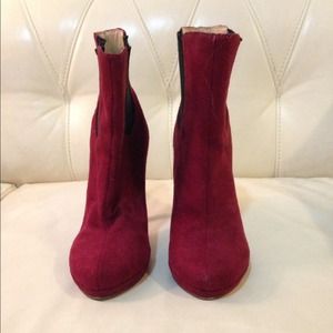 Red suede booties size 6 Red suede booties size 6