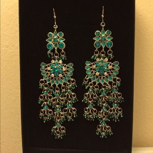 Bollywood Long Chandelier Earrings Bollywood Long Chandelier Earrings