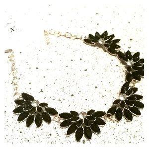 Black gold and rhinestone necklace Black gold and rhinestone necklace