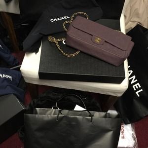 $old CHANEL flap handbag with gold hardware. $old CHANEL flap handbag with gold hardware.
