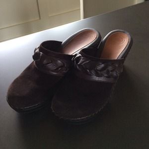Nurture brown suede and leather clogs Nurture brown suede and leather clogs