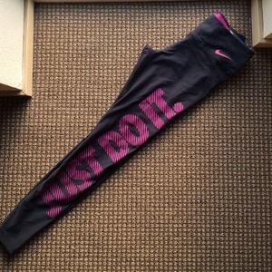 Nike Pants - NWT Nike black legging w/pink detail Nike Pants - NWT Nike black legging w/pink detail