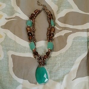 Turquoise stone and pearl necklace Turquoise stone and pearl necklace