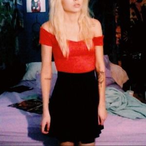 Boohoo red crop top. Boohoo red crop top.