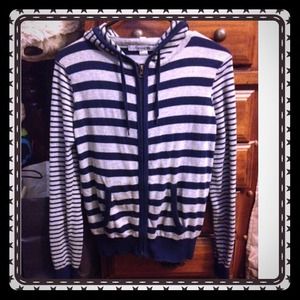 Forever 21 Stripe Jacket w/ Hood Forever 21 Stripe Jacket w/ Hood
