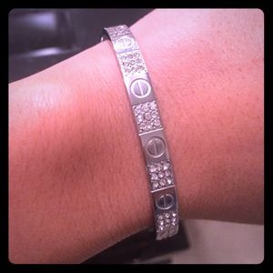 Silver love bracelet with stones Silver love bracelet with stones