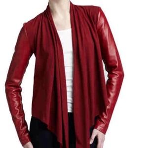 Bagatelle Draped-Front leather Jacket Bagatelle Draped-Front leather Jacket