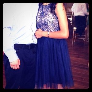 Navy blue and nude lace dress Navy blue and nude lace dress