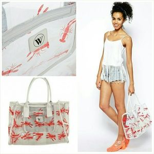 NWT WILDFOX Transparent Lobster Vinyl Tote NWT WILDFOX Transparent Lobster Vinyl Tote