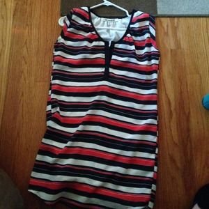 Navy blue and red striped dress Navy blue and red striped dress