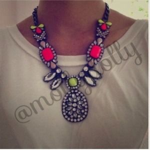 Neon Gunmetal Statement Necklace Neon Gunmetal Statement Necklace