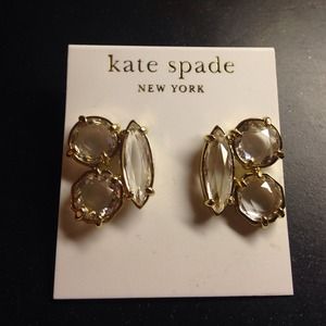 NEW Kate Spade Crystal & Gold Earrings NEW Kate Spade Crystal & Gold Earrings