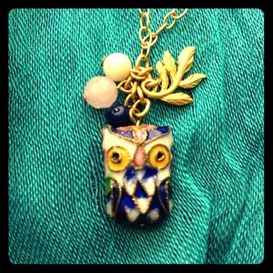 David Aubrey Enamel Owl Charm Necklace David Aubrey Enamel Owl Charm Necklace