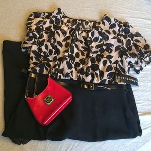 Connected Apparel Dresses & Skirts - Connected Apparel blk and beige dress NWT Connected Apparel Dresses & Skirts - Connected Apparel blk and beige dress NWT