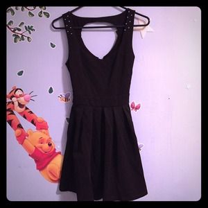 Poof Couture Dresses & Skirts - Flare black dress with cut out on back Poof Couture Dresses & Skirts - Flare black dress with cut out on back