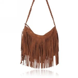 Cognac Fringe Suede Messenger Bag Cognac Fringe Suede Messenger Bag