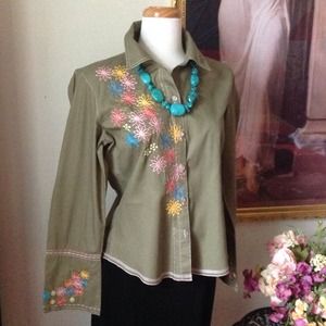 J. Jill Tops - Gorgeous Embroidered Shirt J. Jill Tops - Gorgeous Embroidered Shirt
