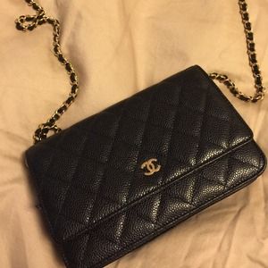 Chanel Classic black caviar wallet on a chain woc Chanel Classic black caviar wallet on a chain woc