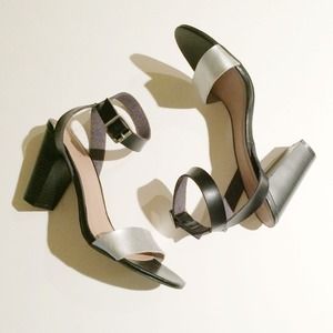 Xhilaration Shoes - Silver and Black Strappy Xhilaration Heels Xhilaration Shoes - Silver and Black Strappy Xhilaration Heels