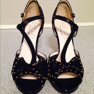 Rachel Roy Black Peep Toe Pumps SZ 8 Rachel Roy Black Peep Toe Pumps SZ 8